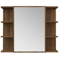 Mobile da Bagno Specchio-Armadietto da bagno in Rovere Marrone 80x20,5x64 cm Legno