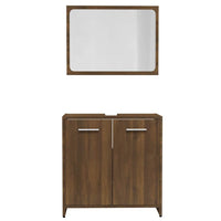 Set Mobili da Bagno Rovere Marrone in Legno Multistrato 815530