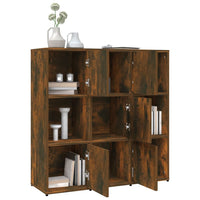 Libreria Rovere Fumo 90x30x90 cm in Legno Multistrato 815549