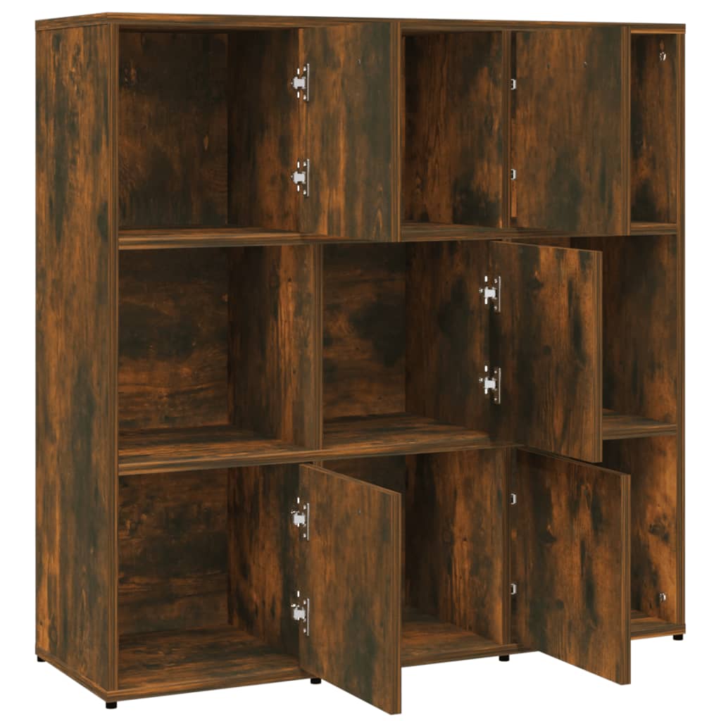 Libreria Rovere Fumo 90x30x90 cm in Legno Multistrato 815549
