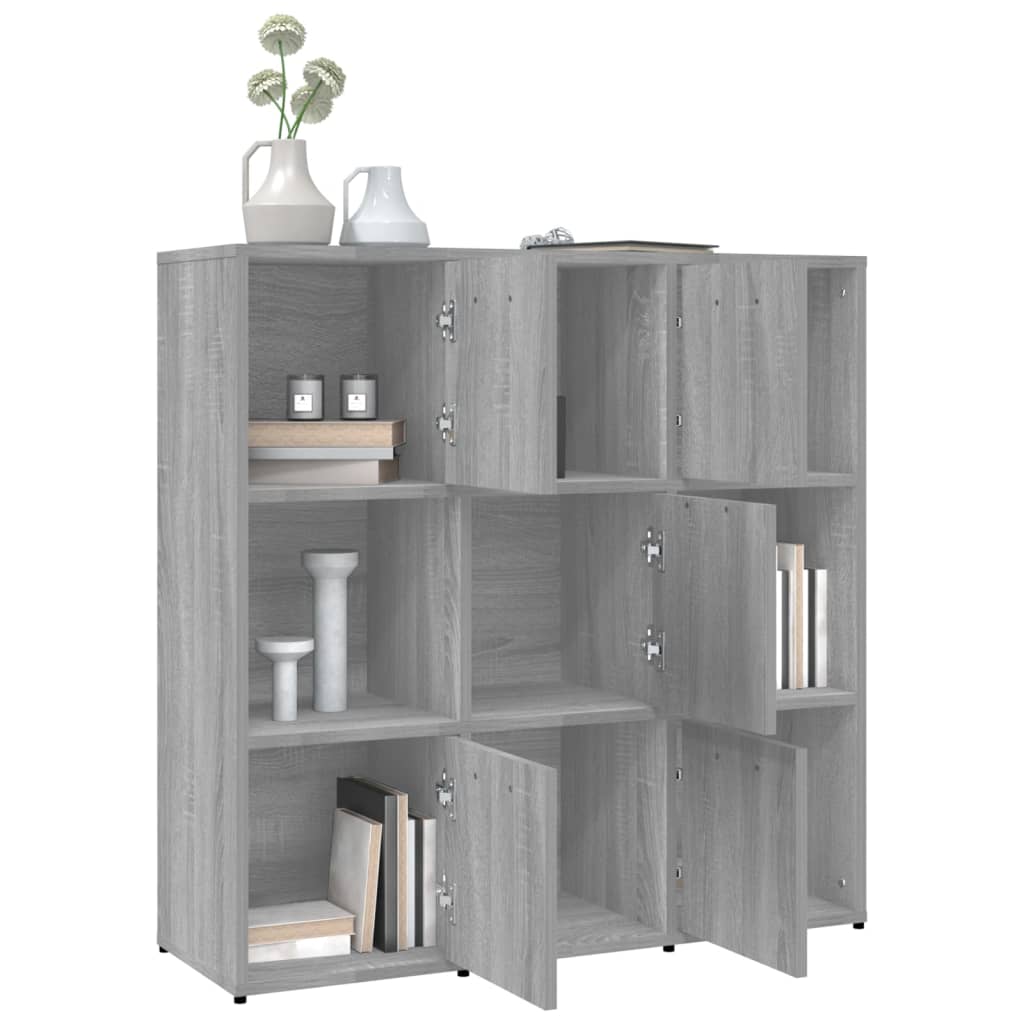 Libreria Grigio Sonoma 90x30x90 cm in Legno Multistrato 815550