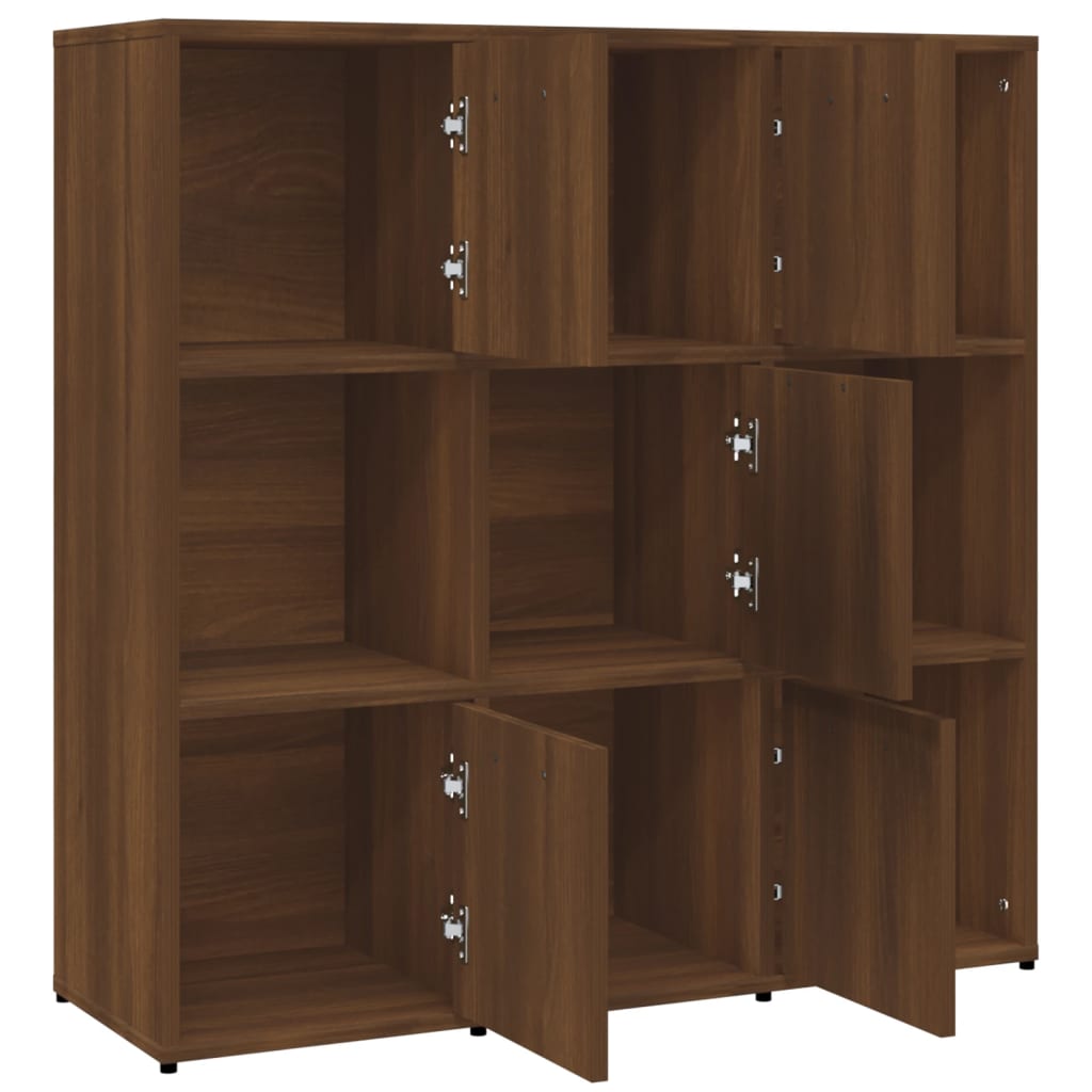 Libreria-Scaffale per Libri-Mobile di Stoccaggio Rovere Marrone 90x30x90 cm in Legno Multistrato