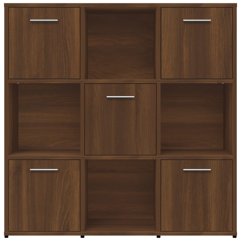Libreria-Scaffale per Libri-Mobile di Stoccaggio Rovere Marrone 90x30x90 cm in Legno Multistrato