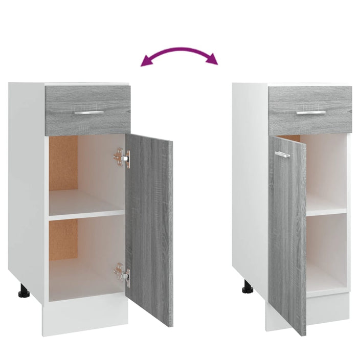 Mobile con Cassetto Grigio Sonoma 30x46x81,5 Legno Multistrato 815568