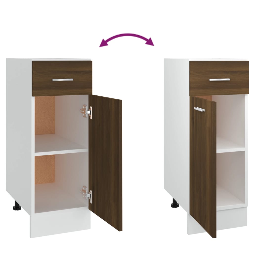 Mobile con Cassetto Rovere Marrone 30x46x81,5 Legno Multistrato 815569