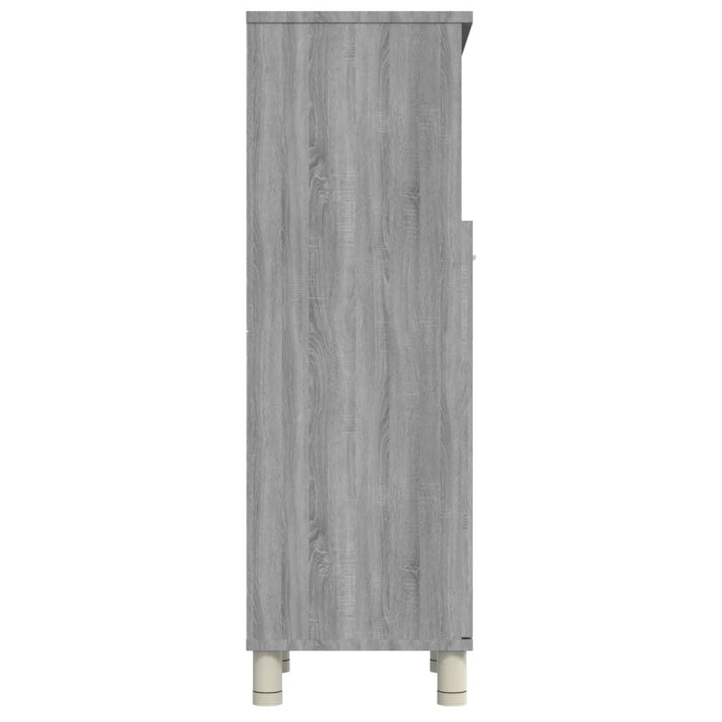 Armadietto Bagno Grigio Sonoma 30x30x95 cm in Legno Multistrato 815607