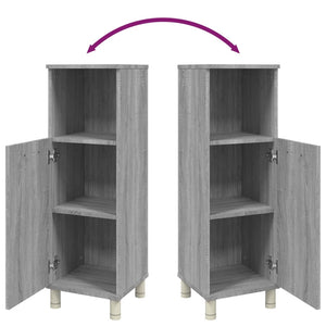 Armadietto Bagno Grigio Sonoma 30x30x95 cm in Legno Multistrato 815607