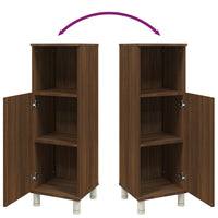 Armadietto Bagno Rovere Marrone 30x30x95cm in Legno Multistrato cod mxl 6979