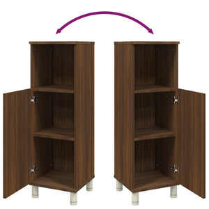 Armadietto Bagno Rovere Marrone 30x30x95cm in Legno Multistrato 815608