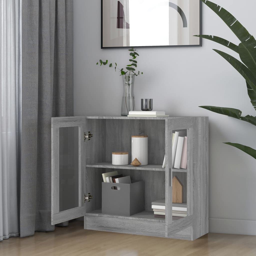 Mobile Vetrina Grigio Sonoma 82,5x30,5x80 cm Legno Multistrato 815616