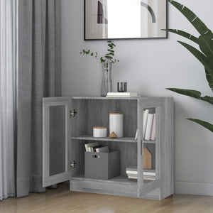 Mobile Vetrina Grigio Sonoma 82,5x30,5x80 cm Legno Multistrato 815616
