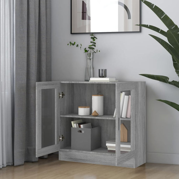 Mobile Vetrina Grigio Sonoma 82,5x30,5x80 cm Legno Multistrato 815616