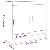 Mobile Vetrina Grigio Sonoma 82,5x30,5x80 cm Legno Multistrato 815616