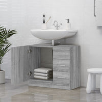 Mobile Lavabo Grigio Sonoma 63x30x54 cm in Legno Multistrato cod mxl 14067
