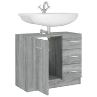 Mobile Lavabo-Armadietto da bagno Grigio Sonoma 63x30x54 cm in Legno Multistrato