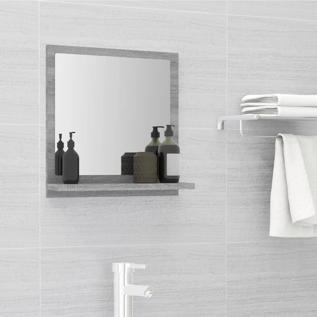 Specchio da bagno-Specchio decorativo Grigio Sonoma 40x10,5x37 cm Legno Multistrato