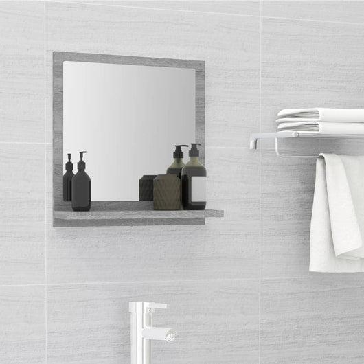 Specchio da bagno-Specchio decorativo Grigio Sonoma 40x10,5x37 cm Legno Multistrato