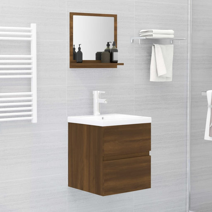 Specchio da Bagno Rovere Marrone 40x10,5x37cm Legno Multistrato cod mxl 73045