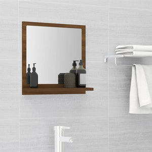 Specchio da Bagno Rovere Marrone 40x10,5x37cm Legno Multistrato cod mxl 73045