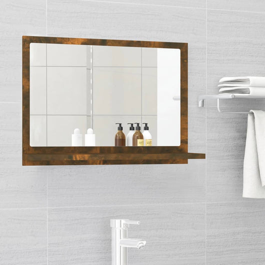 Specchio da Bagno Rovere Fumo 60x10,5x37cm in Legno Multistratocod mxl 121126