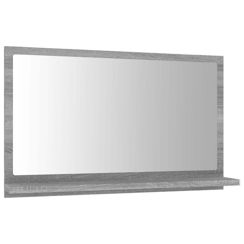 Specchio da Bagno Grigio Sonoma 60x10,5x37 cm Legno Multistrato 815637