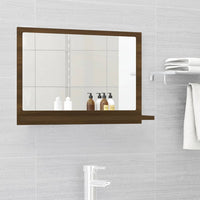 Specchio da Bagno Rovere Marrone 60x10,5x37cm Legno Multistrato cod mxl 67472
