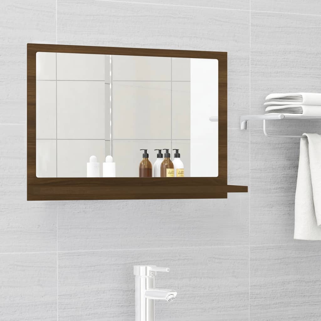 Specchio da Bagno Rovere Marrone 60x10,5x37cm Legno Multistrato 815638