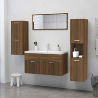 Mobile da Bagno Rovere Marrone 30x30x130cm in Legno Multistrato 815641
