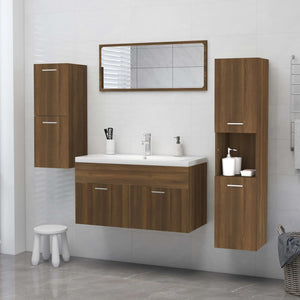 Mobile da Bagno Rovere Marrone 30x30x130cm in Legno Multistrato 815641