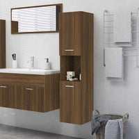 Mobile da Bagno Rovere Marrone 30x30x130cm in Legno Multistrato 815641