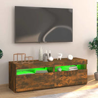 Mobile Porta TV con Luci LED Rovere Fumo 120x35x40 cm 815672