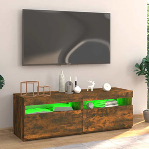 Mobile Porta TV con Luci LED Rovere Fumo 120x35x40 cm 815672
