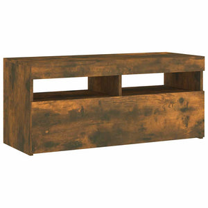 Mobile Porta TV con Luci LED Rovere Fumo 90x35x40 cm 815675