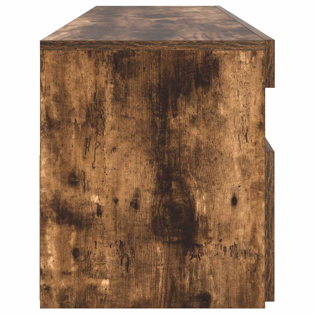 Mobile Porta TV con Luci LED Rovere Fumo 90x35x40 cm 815675