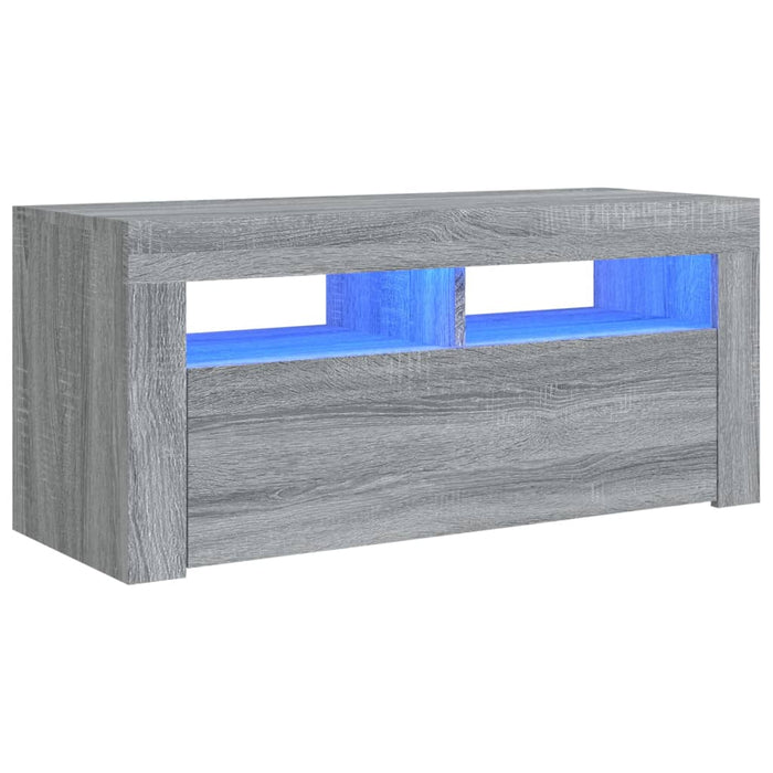 Mobile Porta TV con Luci LED Grigio Sonoma 90x35x40 cm 815691
