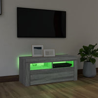 Mobile Porta TV con Luci LED Grigio Sonoma 90x35x40 cm 815691