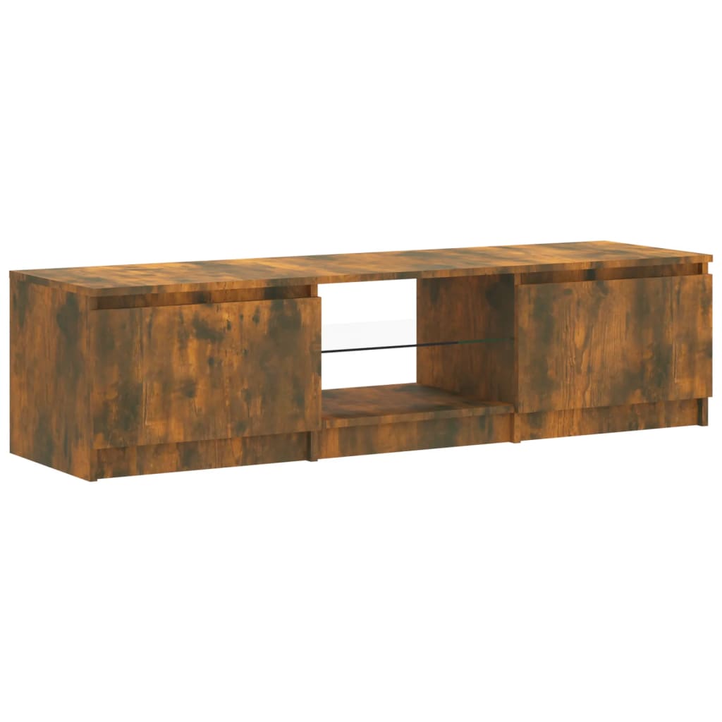 Mobile Porta TV con Luci LED Rovere Fumo 140x40x35,5 cm cod mxl 9224