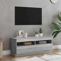 Mobile Porta TV con Luci LED Grigio Sonoma 100x35x40 cm