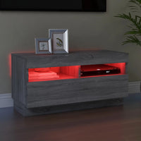 Mobile Porta TV con Luci LED Grigio Sonoma 80x35x40 cm 815724