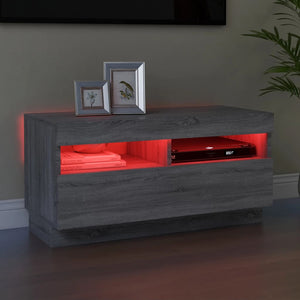 Mobile Porta TV con Luci LED Grigio Sonoma 80x35x40 cm 815724