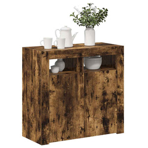 Credenza con Luci LED Rovere Fumo 80x35x75 cm cod mxl 13752