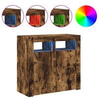 Credenza con Luci LED Rovere Fumo 80x35x75 cm cod mxl 13752
