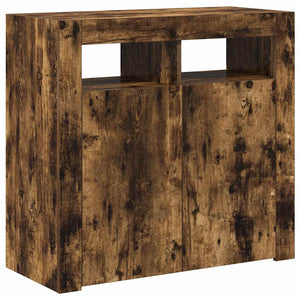 Credenza con Luci LED Rovere Fumo 80x35x75 cm cod mxl 13752