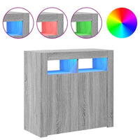 Credenza con Luci LED Grigio Sonoma 80x35x75 cm cod mxl 20081