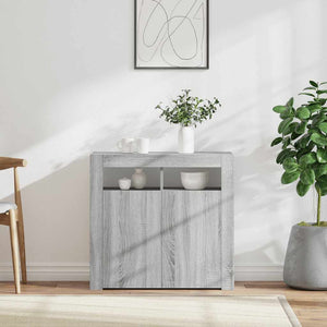 Credenza con Luci LED Grigio Sonoma 80x35x75 cm cod mxl 20081