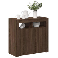 Credenza con Luci LED Rovere Marrone 80x35x75 cm 815731