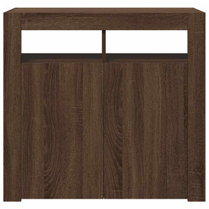 Credenza con Luci LED Rovere Marrone 80x35x75 cm cod mxl 24922