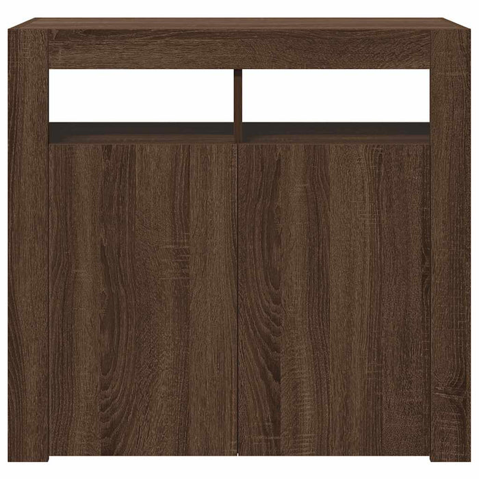 Credenza con Luci LED Rovere Marrone 80x35x75 cm cod mxl 24922