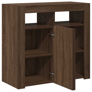 Credenza con Luci LED Rovere Marrone 80x35x75 cm cod mxl 24922