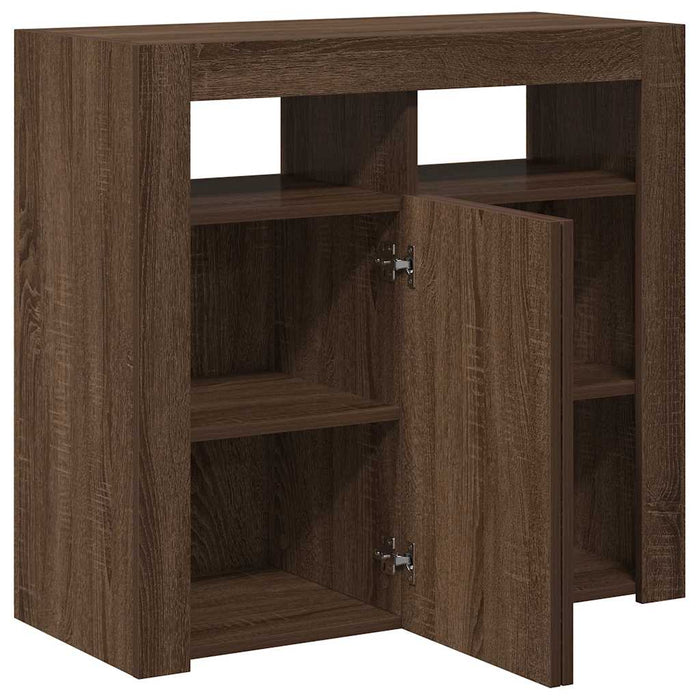 Credenza con Luci LED Rovere Marrone 80x35x75 cm cod mxl 24922